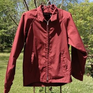 Vintage 1960s Weather Jack Sportswear Ely Walker Dk Red Lightweight Zip Jacket M